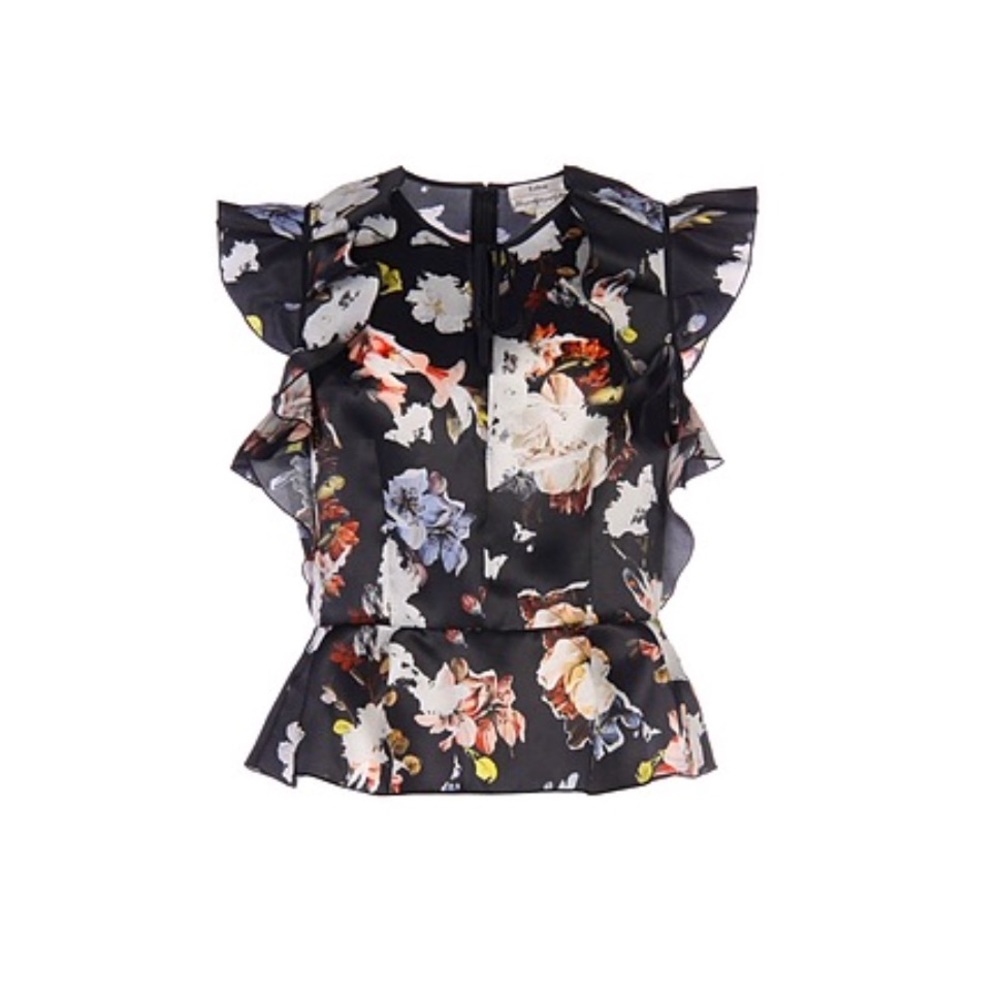 ERDEM silk crepe de chine peplum top